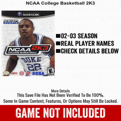NCAA College Basketball PS2 Playstation Roster Season Player Update Memory Card