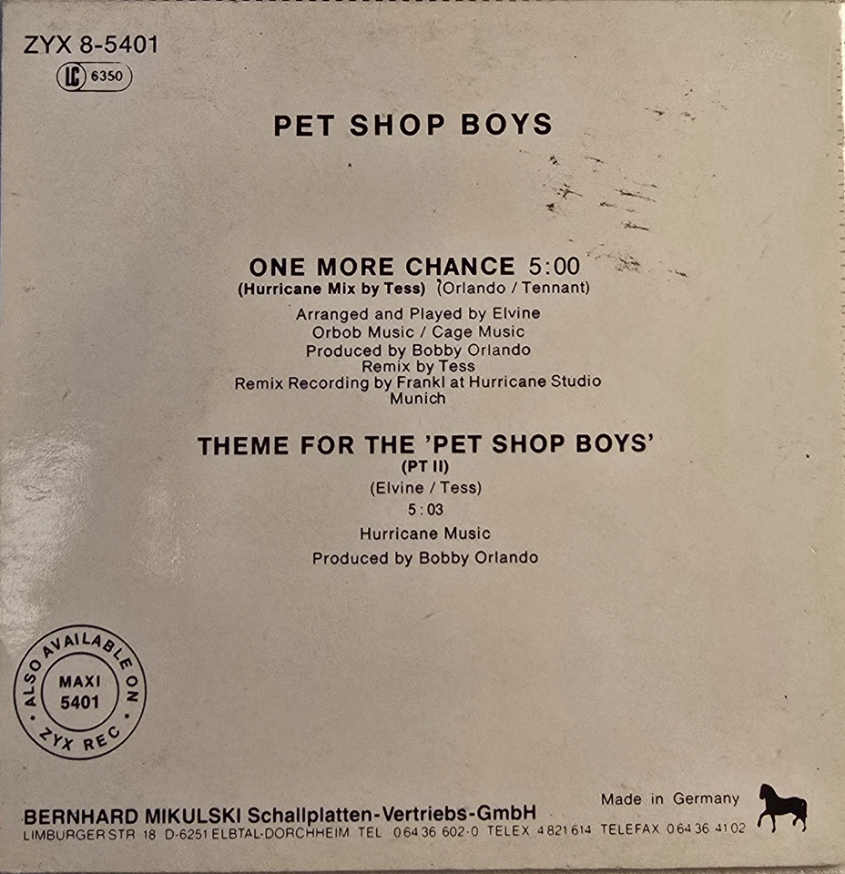 Pet Shop Boys - One More Chance Remix ZYX 3" Maxi CD Single - Image 2 of 2