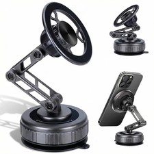 Vacuum Suction Car Phone Mount 80LBS Strong Suction  3-Section Long Arm Ma...