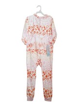 Cat Jack M 7-8 Pink Orange Leopard Fleece Hooded One-Piece Pajamas