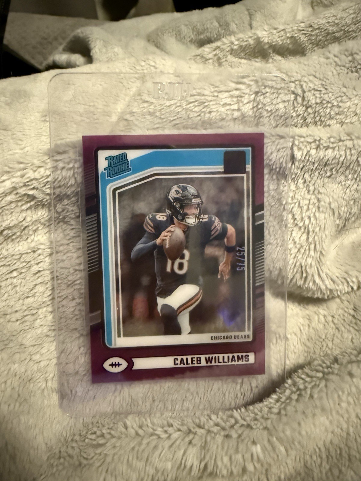 2024 Panini Clearly Donruss Rated Rookie Caleb Williams (RC) Purple /75