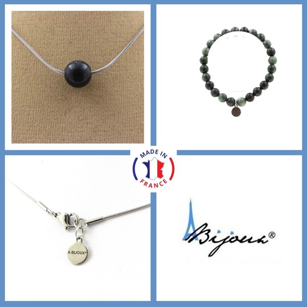 Mineralien Und Edelsteine. Schmuckset Armband Halskette 1 Perle Seraphin-image