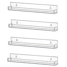 4 PCS 15 Inch Clear Acrylic Floating Bookshelf Wall Mounted Display Ledge