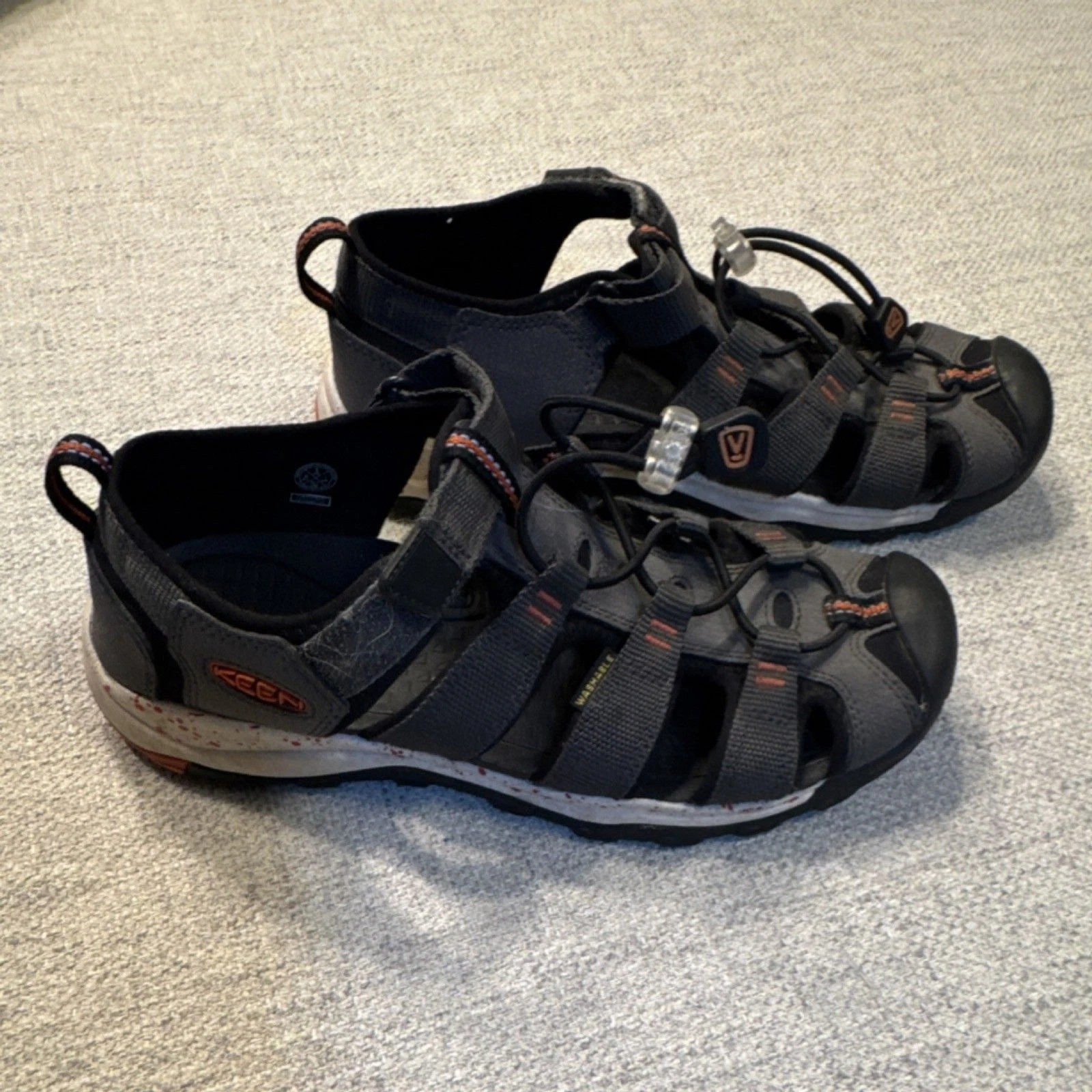 KEEN Men's Sport Sandals Black Orange Gray US 6 Washable Adjustable Strap
