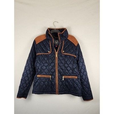Vince Camuto Quilted Puffer Jacket Navy Blue Size XL