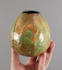 Small Antique Arts & Crafts c1920s Hampshire Pottery Art Pottery Leaf Vase NR
