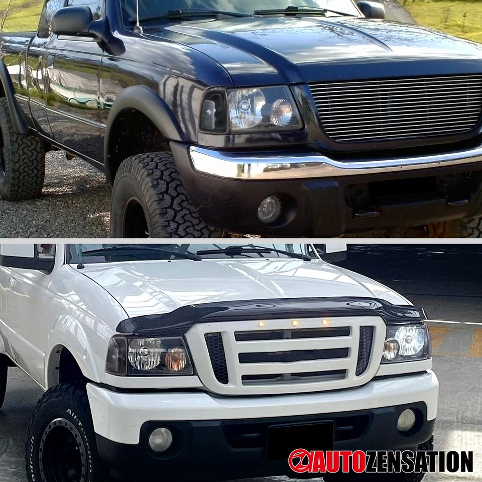 Fit 2001-2011 Ford Ranger Black Headlights+Corner Signal Lamps Left+Right 01-11 — 第 3/4 张图片