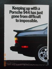 1986 Porsche 944 Turbo Keeping Up 8 Page Poster Foldout Borchure Sports Car Ad