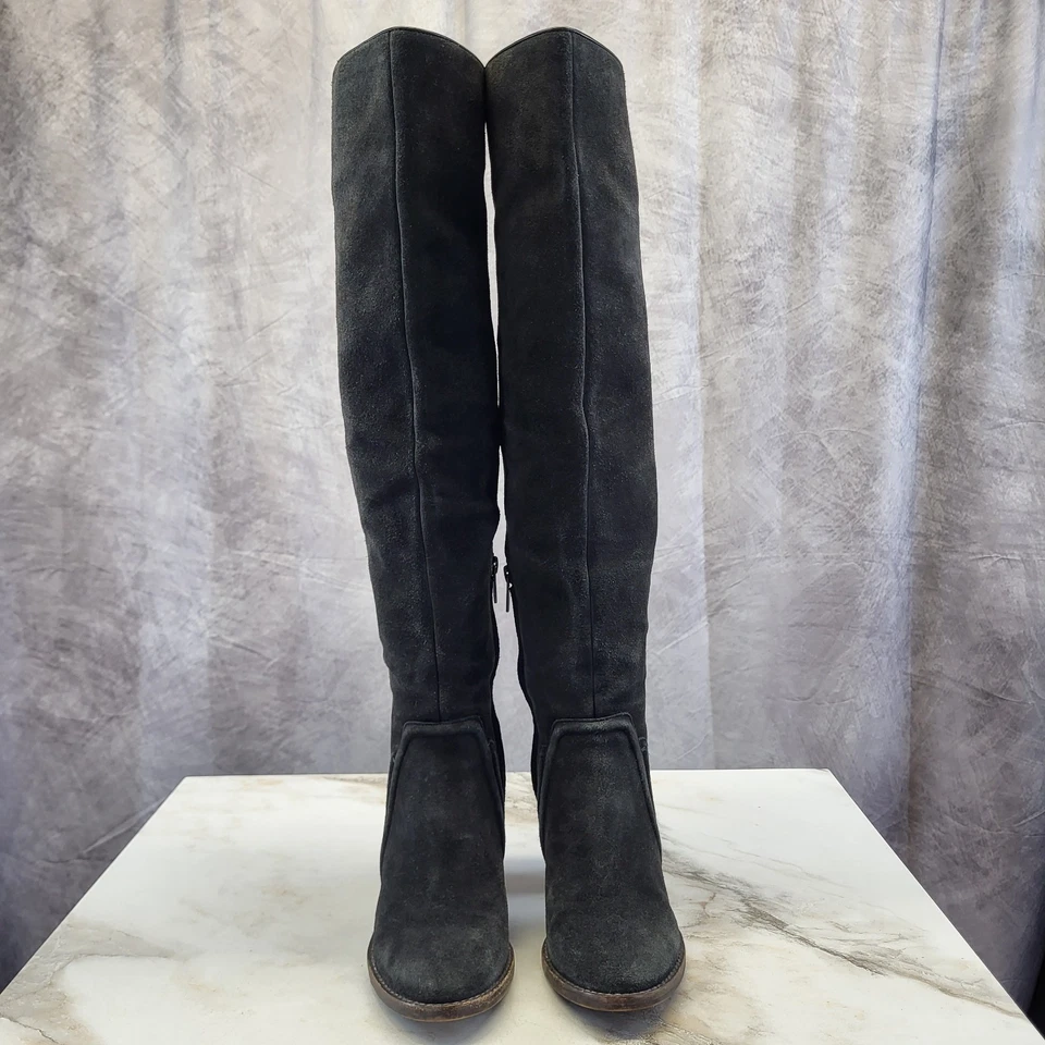 Vince Camuto MELAYA Size 6.5 M Over Knee High Heel Suede Boots Black - Image 3 of 4