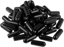 uxcell 50pcs Rubber End Caps 4mm ID Vinyl Round Tube Bolt Cap 4mm, Black 