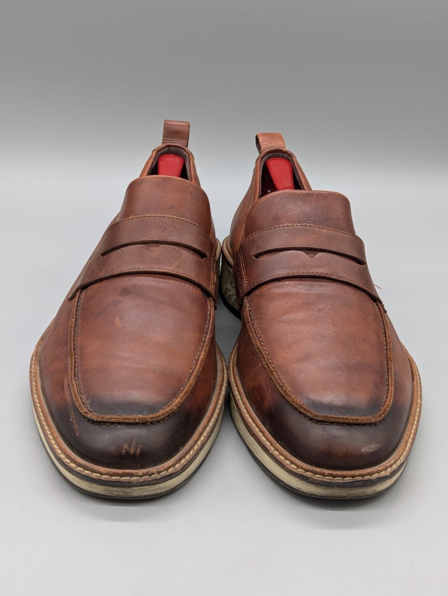 ECCO ST.1 Hybrid Leather Penny Loafers Shoes Slip On Cognac  display picture 1