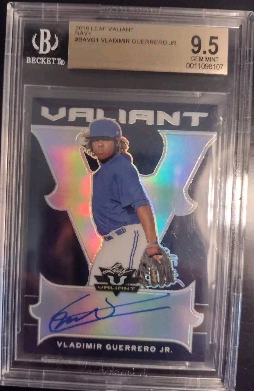 Vladimir Guerrero Jr Rookie RC 2018 Valiant Navy Auto /25 BGS 10 / 9.5 💎👀🤯✅ view 2