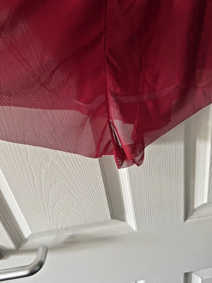 Aranmei Lingerie/ Nightwear Babydoll Shorts, Wine Red, Large - Image 3 of 4