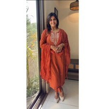 Pure Cotton Fully Readymade Palazzo Kurta Dupatta Set Indian Designer Salwar Set