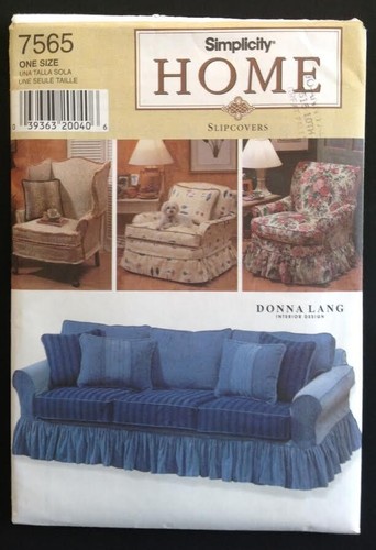 Funda de cojín antideslizante para muebles con patrón de costura UC Simplicity 7565 sofá silla almohada - Imagen 6 de 6