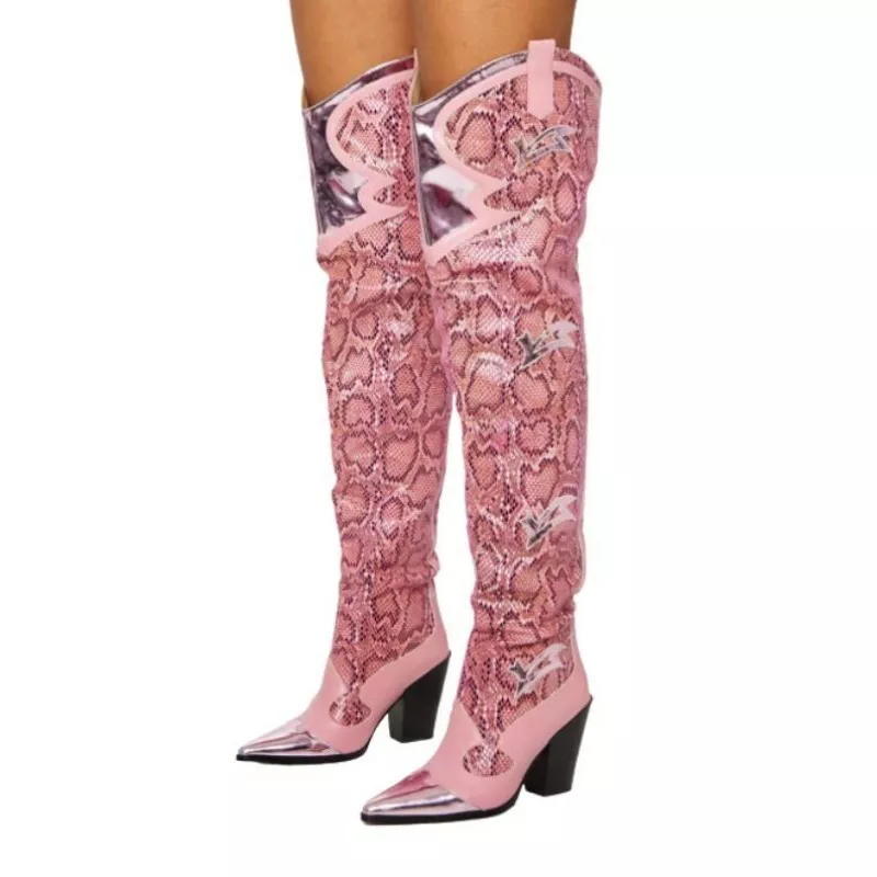Womens thigh sales high cowboy boots