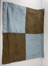 Mainstays Stitched Faux Suede Pillow Sham Standard Blue Brown 1pc Soft Comfort