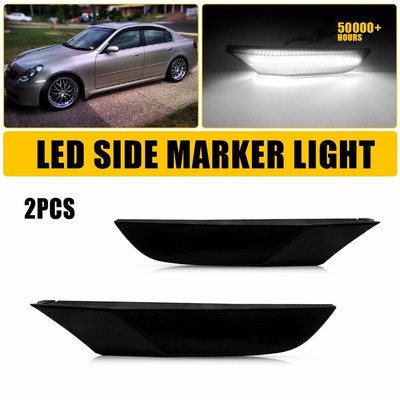 2003-2006 For Infiniti G35 Sedan 4D White Front Bumper LED Side Marker Lights
