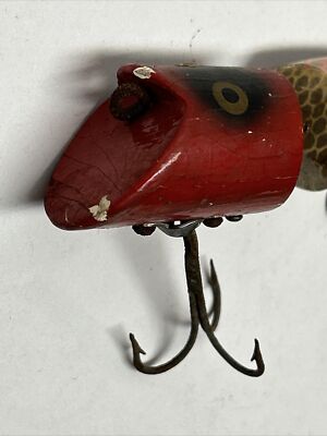 Vintage Wooden Heddon Zig-Wag Jr., Jointed Fishing Lure