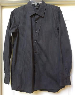 North End Sport Mens Gray Striped Modern Fit Shirt Long Sleeve, Size M. NWT
