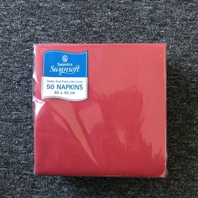 50 Servietten 40 x 40 cm Swantex Swansoft rot | Sun Harvest | Portofrei UK Festland