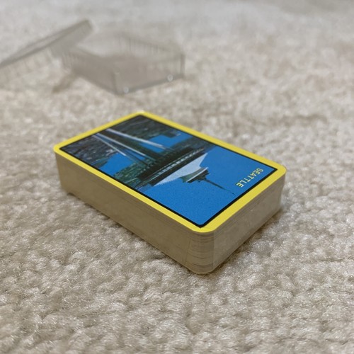 Vintage Seattle Space Needle Plastic Coated Playing Card Deck Clear Case New - Bild 6 von 8