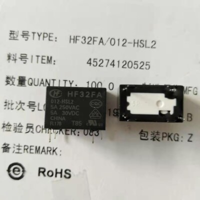 HF32FA-012-HSL2 Power Relay 5A 250VAC 4 Pins x 10pcs