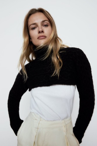 ZARA WOMAN NWT FW20/21 CABLE-KNIT ARM 