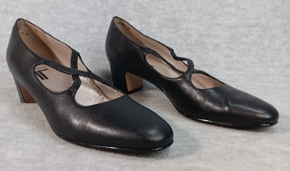 Zapatos Trotters JAMIE Negros Tacones Correa Cruzada Zapatos Cuero Mujer Talla 9S Foto 2 de 4