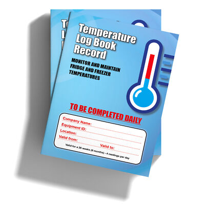 Temperaturprotokollbuch 6 Monate Rekord Küche Lebensmittel Hygiene Leitfaden Catering
