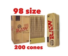 raw classic 98 special size pre rolled cone+RAW king size metal caddy box