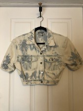 Vintage Extra Cropped Acid Washed Denim Jacket Size XS