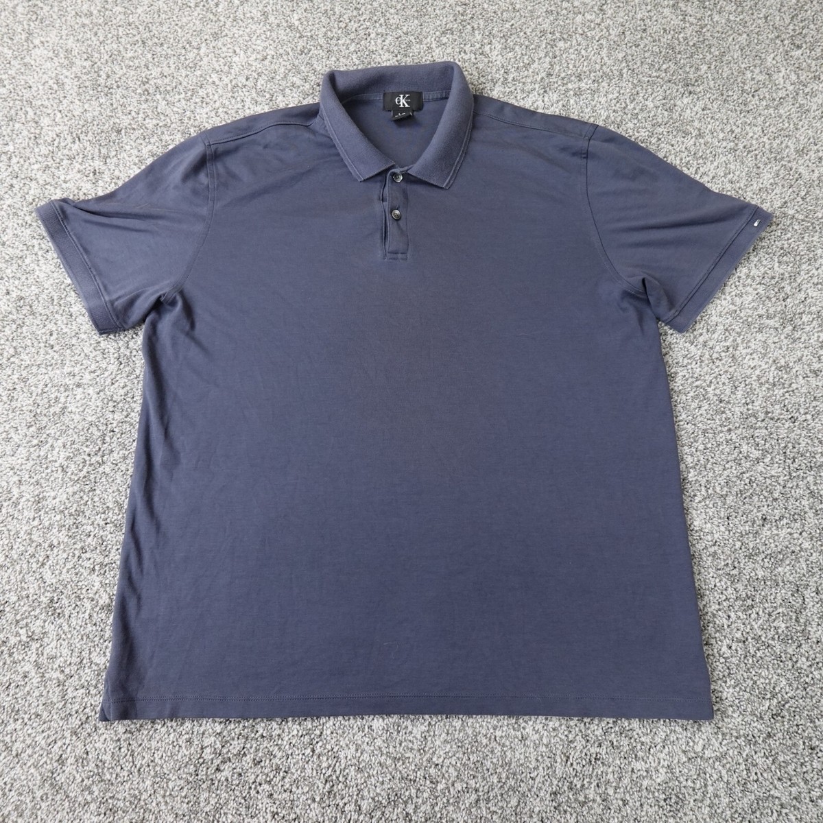 Calvin Klein Polo Shirt Mens Large Blue Golf Golfing Golfer Rugby Preppy  Casual