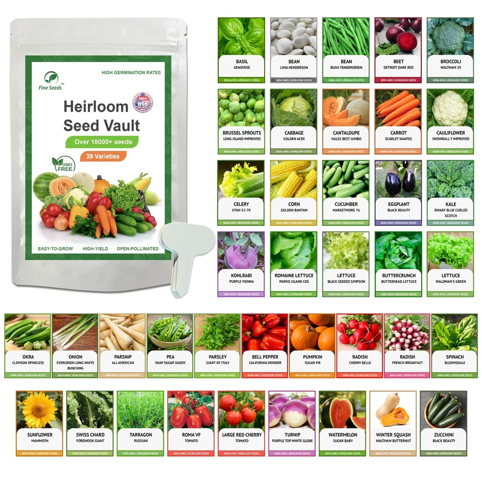 Heirloom Vegetable Seeds  and Herb Seeds 54 Varieties - Over 23,600 Seeds - Image 2 of 4