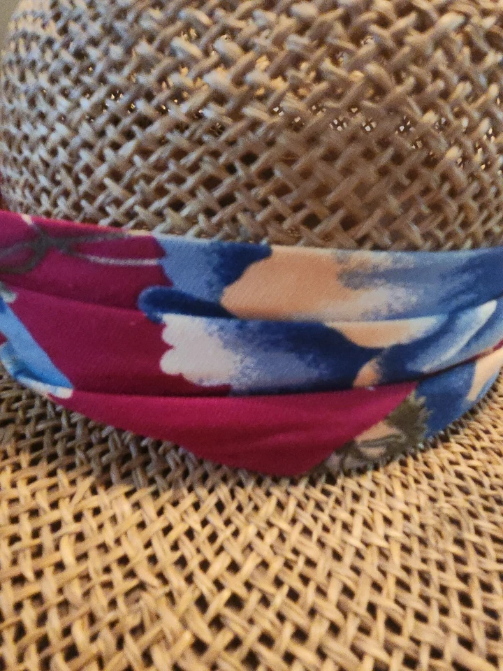 VINTAGE Young An Straw Hat Size Small Unisex Floral Band Western Classical - Image 3 of 4