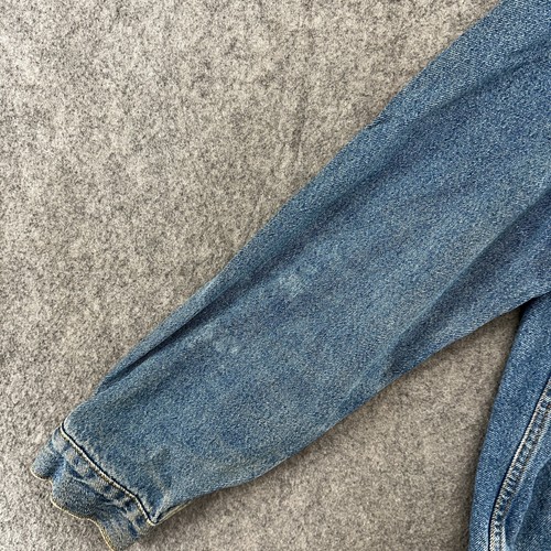 CE Schmidt Jacket Mens Large Medium Wash Denim Pockets Button Down Trucker Coat - Picture 7 of 16