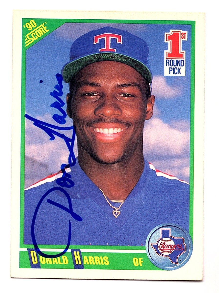 Donald Harris Autograph On A 1990 Score RC - Texas Rangers | eBay