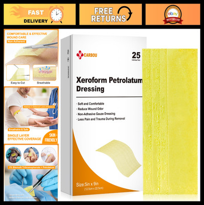 Non-Stick Petrolatum Dressing 5''x9'' - 25 Pack, Breathable Soft Gauze for Wound C