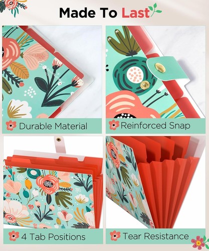 Organizador de Carpetas de Archivos, Carpetas con 5 Bolsillos, Carpetas para Documentos con Stick... - Imagen 5 de 7