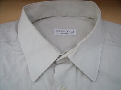 ETERNA EXCELLENT Hemd 44 Wollweiß Unifarben Sehr gut #EH445