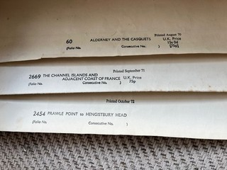 3 Nautical Sea Charts 60 Alderney 2669 The Channel Islands 2454 Prawle Point