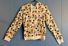 Disney Mickey Mouse Kids Hoodie Youth Large 11  13 White Zip-Up Unisex Sweatshirt