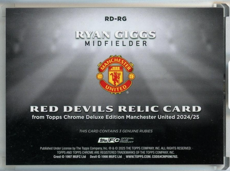 Carte Football Ryan Giggs - Futera Unique 2024 - #106/250 - Pays De Galles