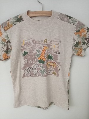 Junge Mädchen Unisex Shirt T-Shirt 104 Zoo Tiere Giraffe DDR Mode Blue Seven 