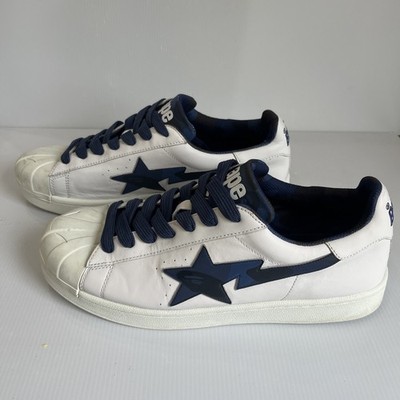 BAPE White & Navy Skull Sta Sneakers Mens Size 11