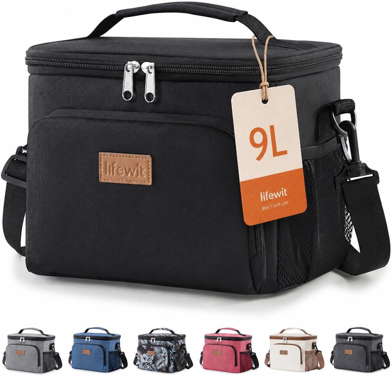 Lunch box isotherme 9L Lifewit noir le sac repas parfait en voyage et au bureau