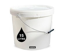 15L Bucket Storage Container Pail Tubs + Lid Metal Handle Pet Feed FOOD GRADE