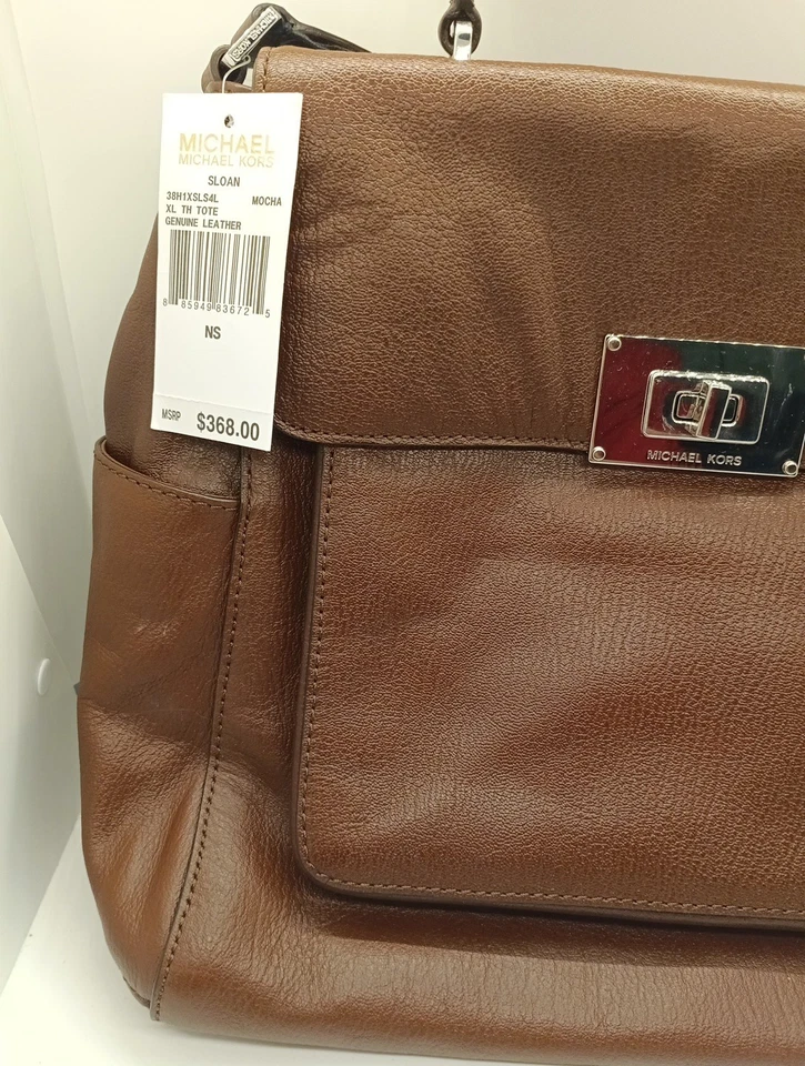 Bolso de Mano MICHAEL Michael Kors Sloan Grande Cuero Guijarro Marrón $368 Nuevo con Etiquetas Foto 3 de 4