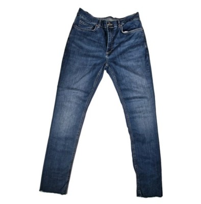 Reiss Slim Fit Jeans W30 L30 Blau Stretch Denim Raw Hem Herren Freizeit 