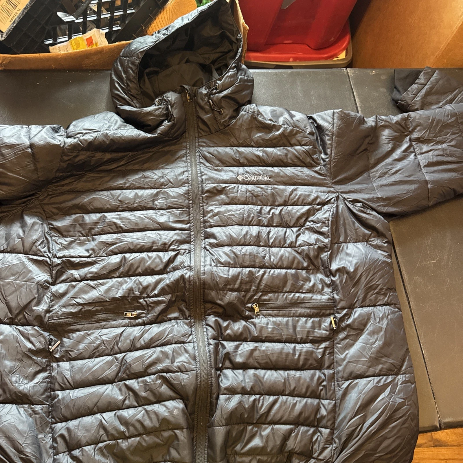 VETEMENTS Giacca Termaratore COLUMBIA Uomo White Out II Omni Isolamento Termico TG 3X Nero